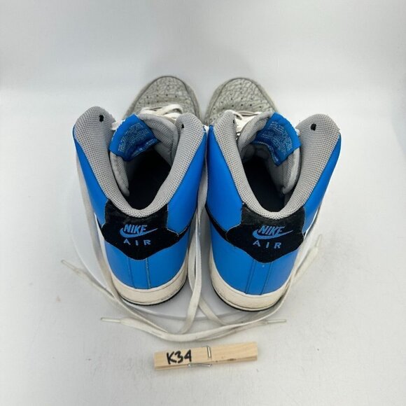 Nike Air Force 1 High Men Size 11.5 315121-406 Blue Court Crackle Grey Shoes - Picture 12 of 14